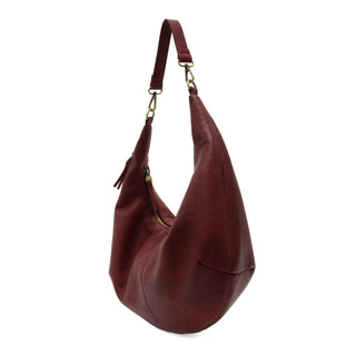 Rhea Slouchy Crescent Shoulder Bag in Ruby
