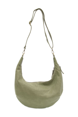 Rhea Slouchy Crescent Shoulder Bag in Olive