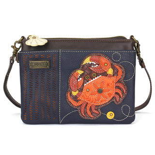 Orange Crab Lasercut Mini Crossbody - Navy