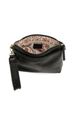 Oakley Whipstitch Topzip Wristlet/Crossbody in Black