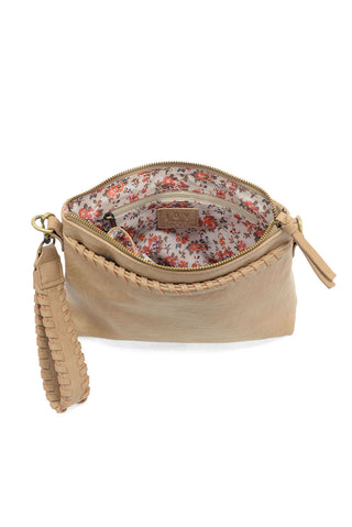 Oakley Whipstitch Topzip Wristlet/Crossbody in Buff