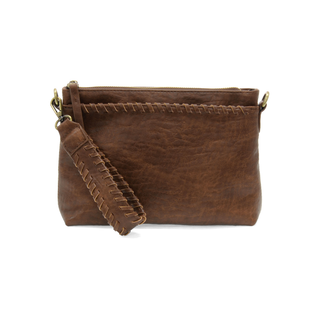 Oakley Whipstitch Topzip Wristlet/Crossbody in Saddle