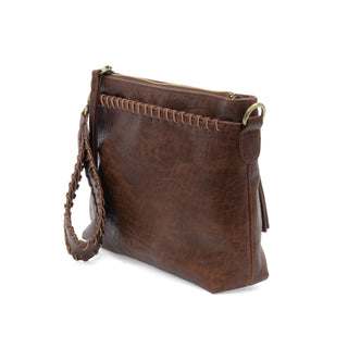 Oakley Whipstitch Topzip Wristlet/Crossbody in Saddle