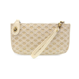 Maria Woven Mini Wristlet Crossbody in White
