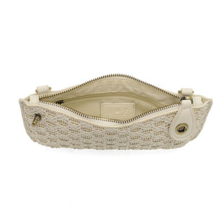Maria Woven Mini Wristlet Crossbody in White