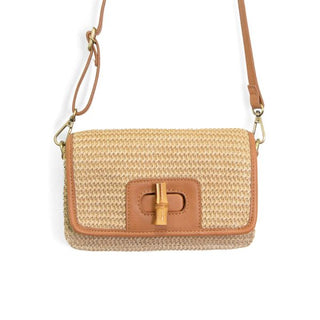 Natural Straw Bonnie Mini Turnlock Crossbody