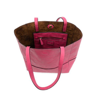 Faith Raw Edge Tote in Magenta