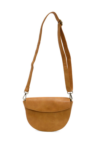 Linda Crescent Crossbody in Camel