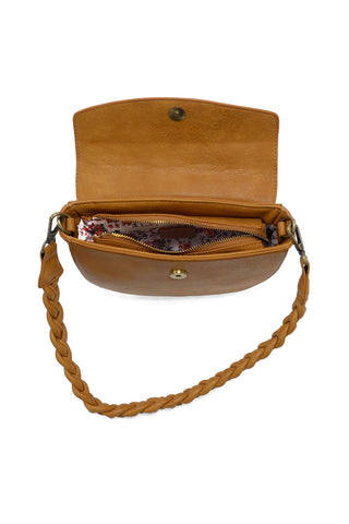 Linda Crescent Crossbody in Camel