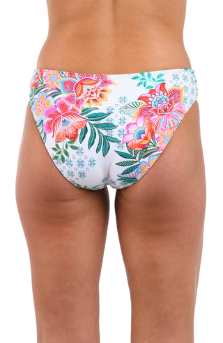 Dropping Hints Bikini Bottom in Riviera Resort White