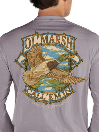 Men's Marsh Duck Long Sleeve T-Shirt in Driftwood