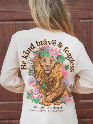 Be Kind, Brave & Fearless Top In Whisper Tan