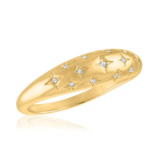Starburst Dome Gold Layers Ring