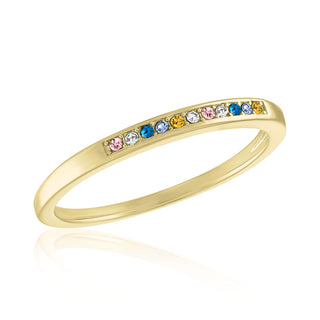 Multi-Color Inset CZ Gold Layers Rings