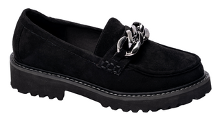 Literally Loafers In Black Faux Suede