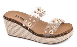 Corkys Look Who's Here Wedge in Clear Studs