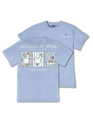 Tripping Mineral Wash Short Sleeve T-Shirt in Faded Blue
