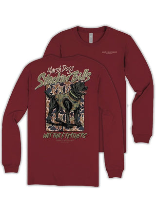 Kids Stackin' Bills Long Sleeve T-Shirt in Carmine
