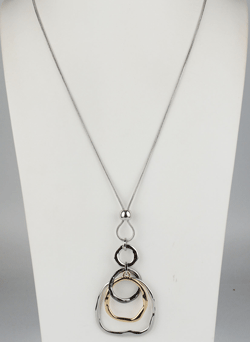 Two-Tone Circle Chain Necklace Set