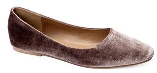 Over It Flats In Taupe Velvet