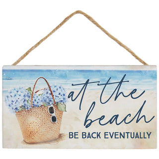 At The Beach Hydrangeas Hanging Accent Sign