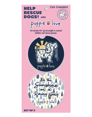 Keep It Dry Puppie Love Car Coasters