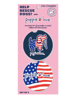 Keep It Dry Puppie Love Car Coasters
