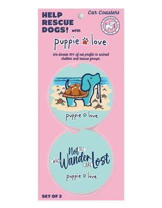 Keep It Dry Puppie Love Car Coasters