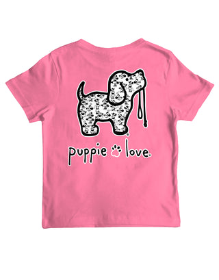 Youth Mouse Pattern Pup Short Sleeve T-Shirt in Pink