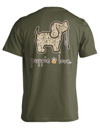 Mallard Pattern Pup Short Sleeve T-Shirt in Green