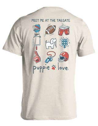Meet Me At The Tailgate Pup Short Sleeve T-Shirt in Natural
