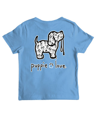 Youth Mouse Pattern Pup Short Sleeve T-Shirt in Carolina Blue