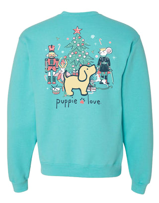 Nutcracker Ballet Pup Crewneck Sweatshirt in Scuba Blue