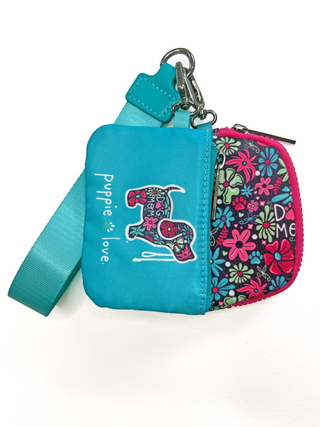 Floral Dog Mom Double Pouch Wristlet In Multicolored