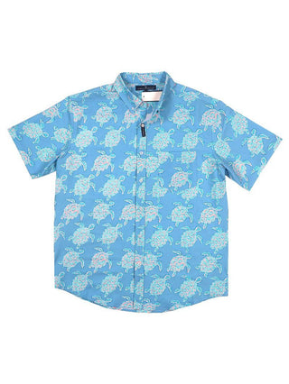 Men's Button Down Shirt in Turtle Blues