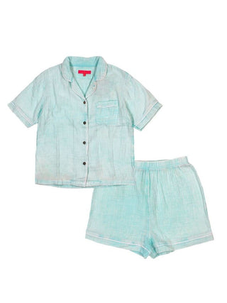 Gauze Pajama Set in Seafoam