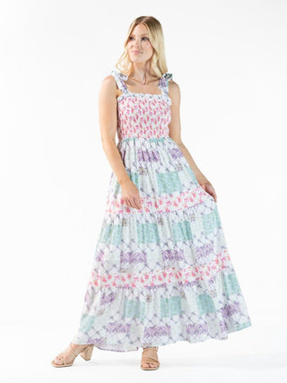 Out Of Your League Maxi Dress in Trellis Patches