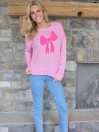 Bowtiful Bliss Sweater In Pink