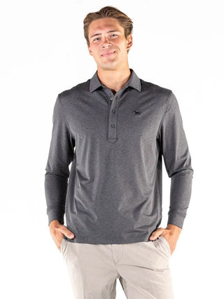 Copy That Men's Long Sleeve Performance Polo in Graphite