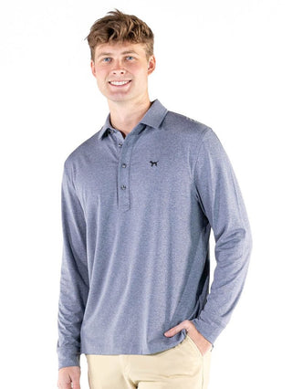 Copy That Men's Long Sleeve Performance Polo in Slate