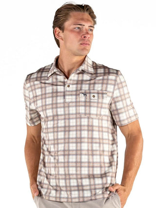 Keep It Simple Men's Polo in Brown Plaid