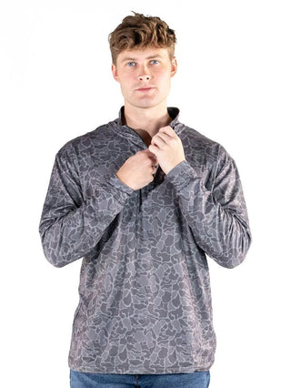 Downtime Men's Quarter Zip Performance Pullover in Camo