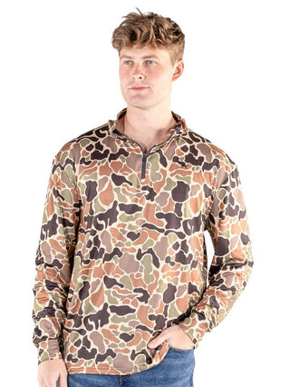 Men's Performance Quarter Zip in Dark Camo