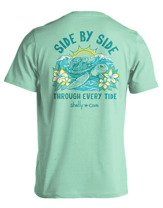 Side By Side Shelly Cove Turtles Short Sleeve T-Shirt in Island Reef