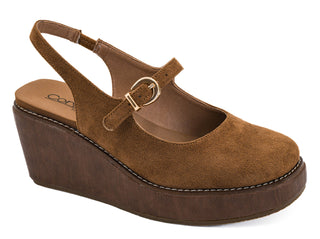 Corkys Pity Party in Chestnut Faux Suede