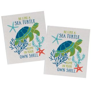 Sea Turtle 2 Pack Swedish Cloths