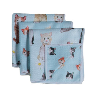 Cats & Daisies Earth Cloths Set of 3