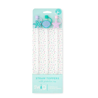 Straw Topper Set in Sea Swirl