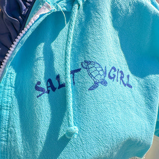 Salt Girl Jacket in Aqua - Turtle