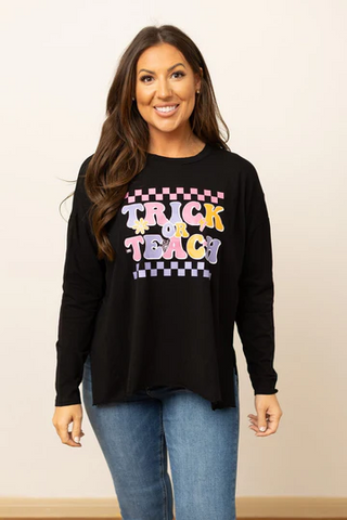 Trick Or Teach Top In Black